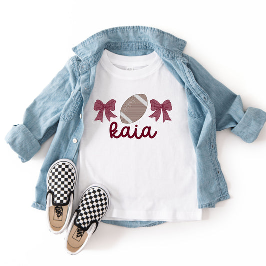 Bows and Football Toddler T-Shirt