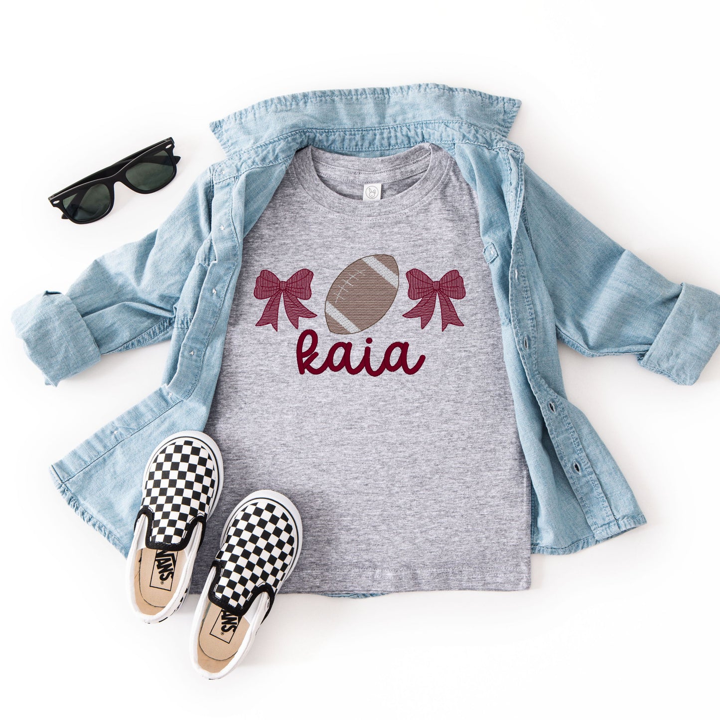 Bows and Football Toddler T-Shirt