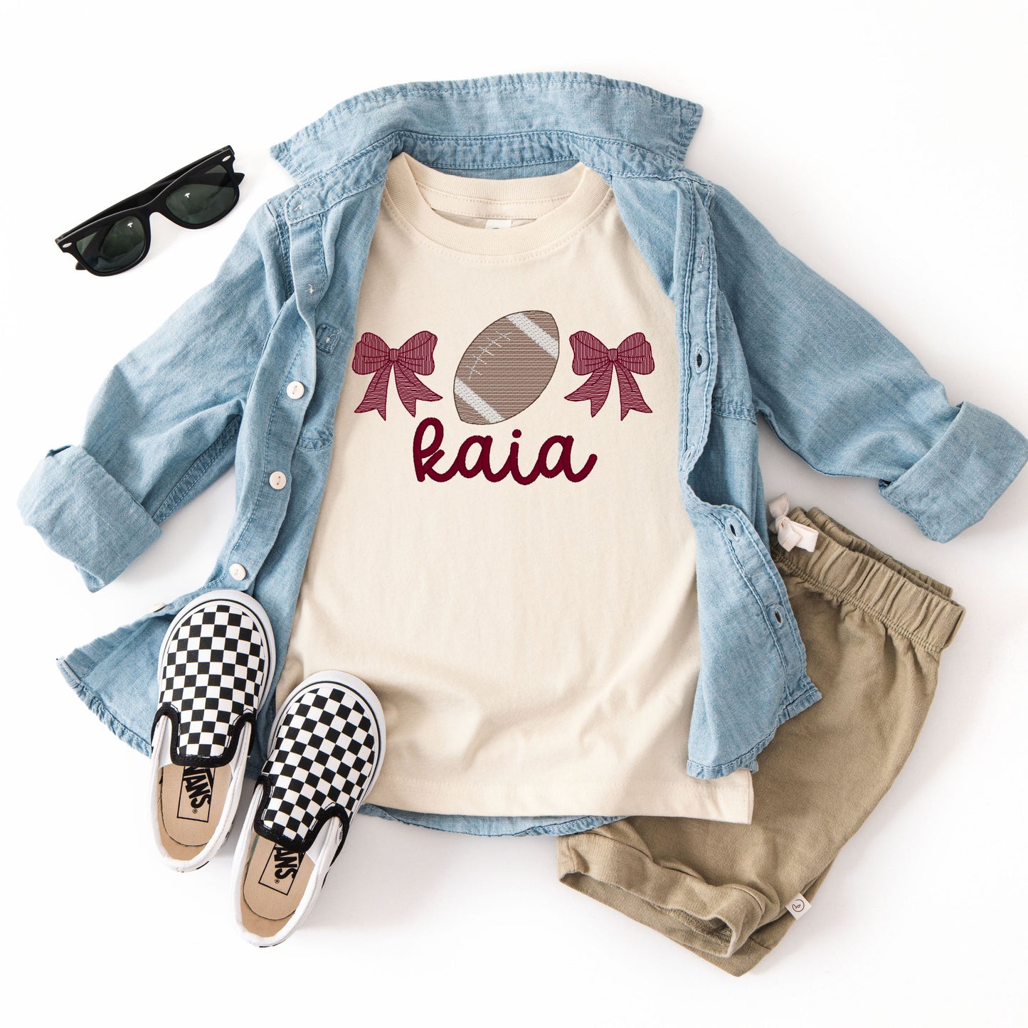 Bows and Football Toddler T-Shirt