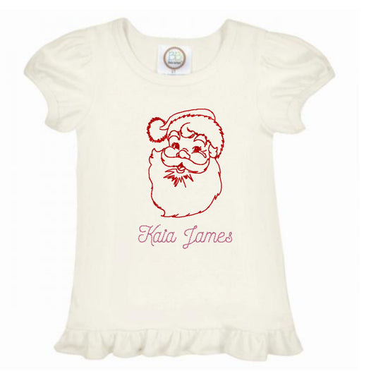 Vintage Santa Ruffle Sleeve T-Shirt