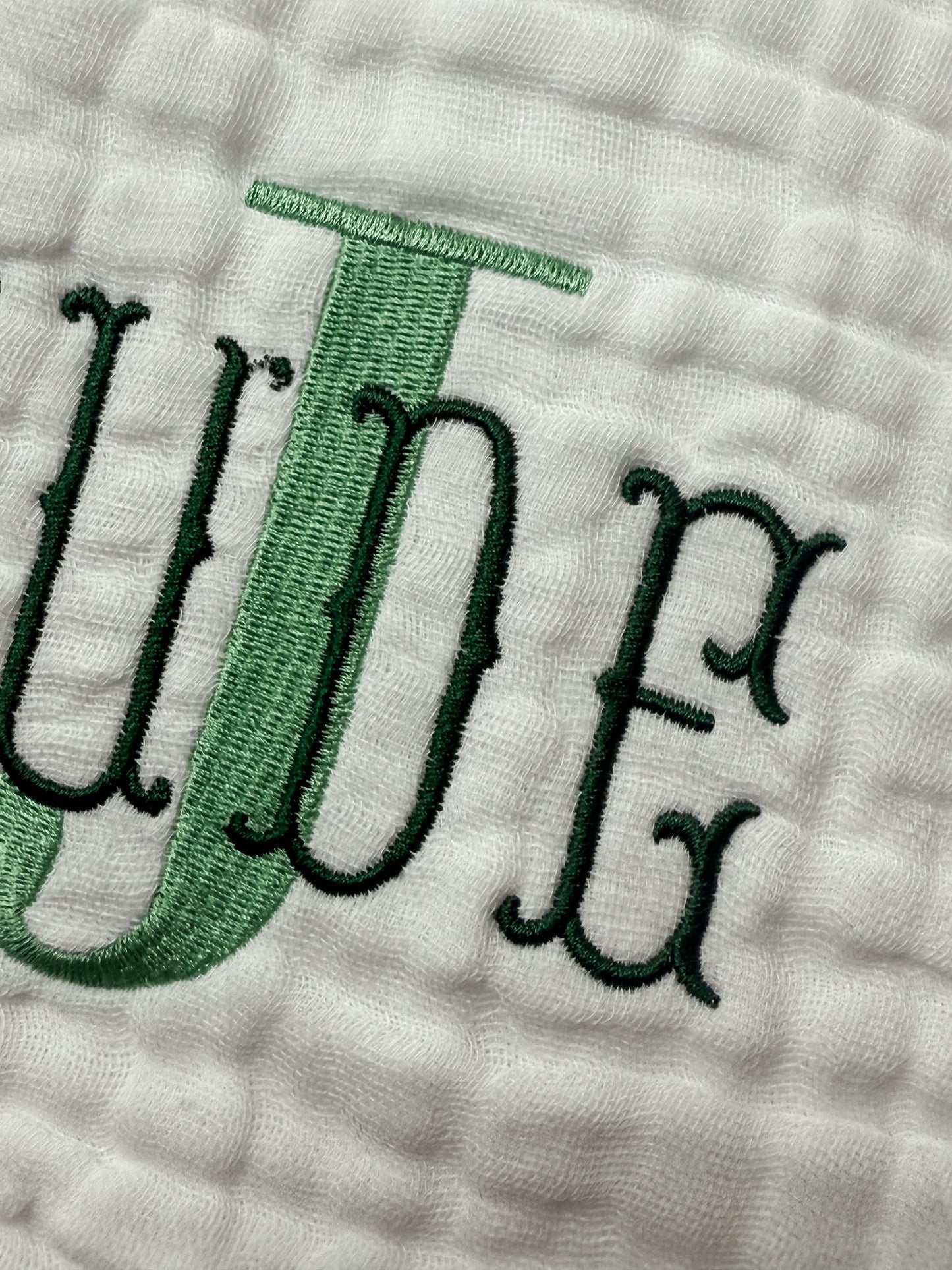 Stacked Monogram and Name Burp Cloth
