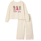 Christmas Puppy Trio Scalloped Two-Piece Sweat Set