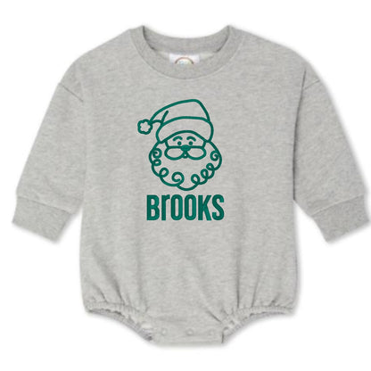 Santa Sweatshirt Bubble Romper