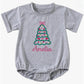 Christmas Tree with Bows Short-Sleeve Bubble Romper