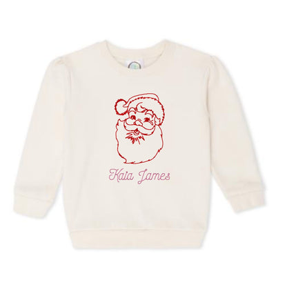 Vintage Santa Puff-Sleeve Sweatshirt