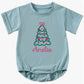 Christmas Tree with Bows Short-Sleeve Bubble Romper