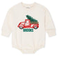 Truck with a Tree Christmas Sweatshirt Bubble Romper