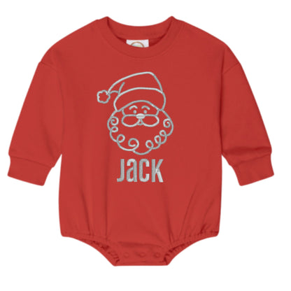 Santa Sweatshirt Bubble Romper