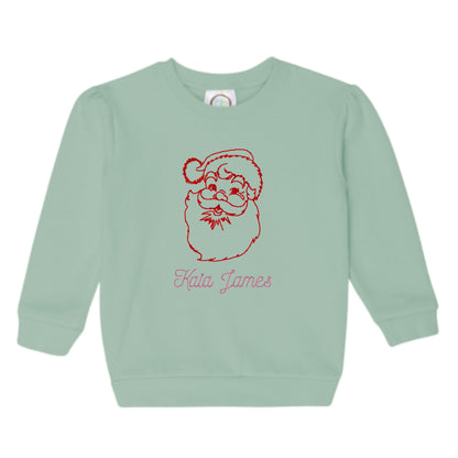Vintage Santa Puff-Sleeve Sweatshirt