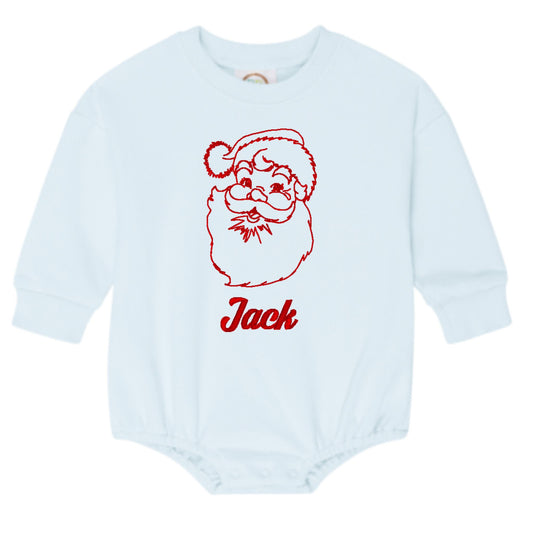 Vintage Santa Sweatshirt Bubble Romper