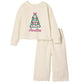 Christmas Tree with Bows Scalloped Two-Piece Sweat Set