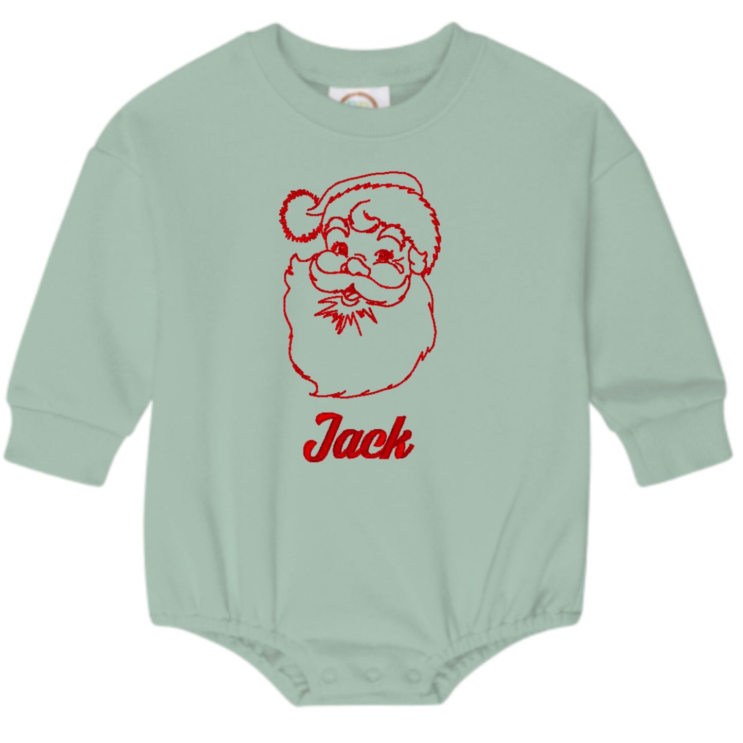 Vintage Santa Sweatshirt Bubble Romper
