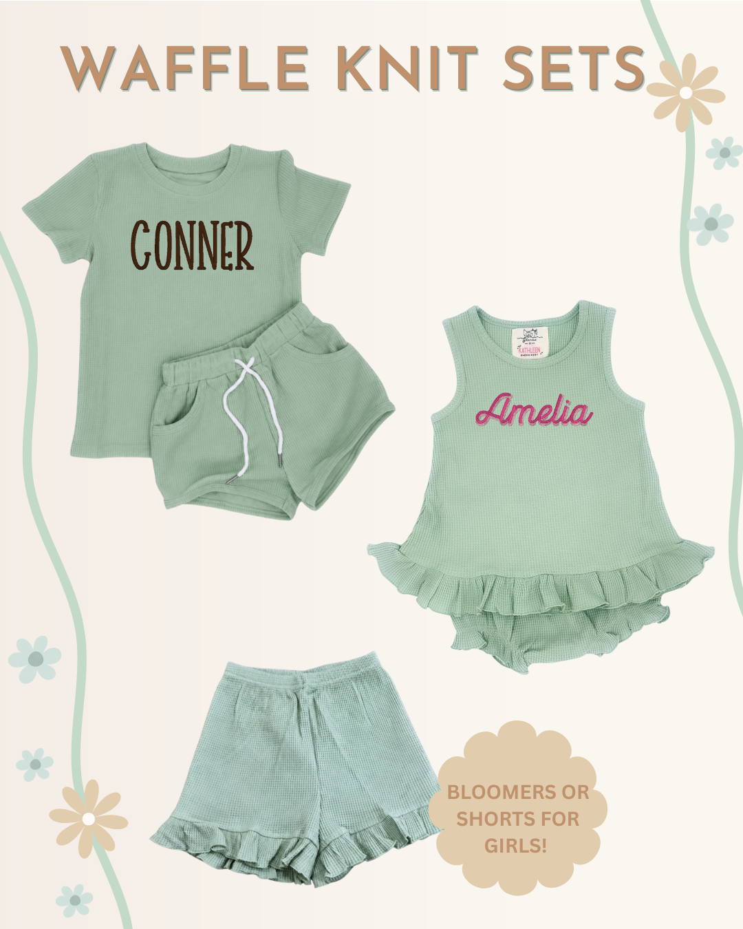 PO: Sibling Matching Waffle Knit Diaper Set - Closes June 19 at 11:59PM