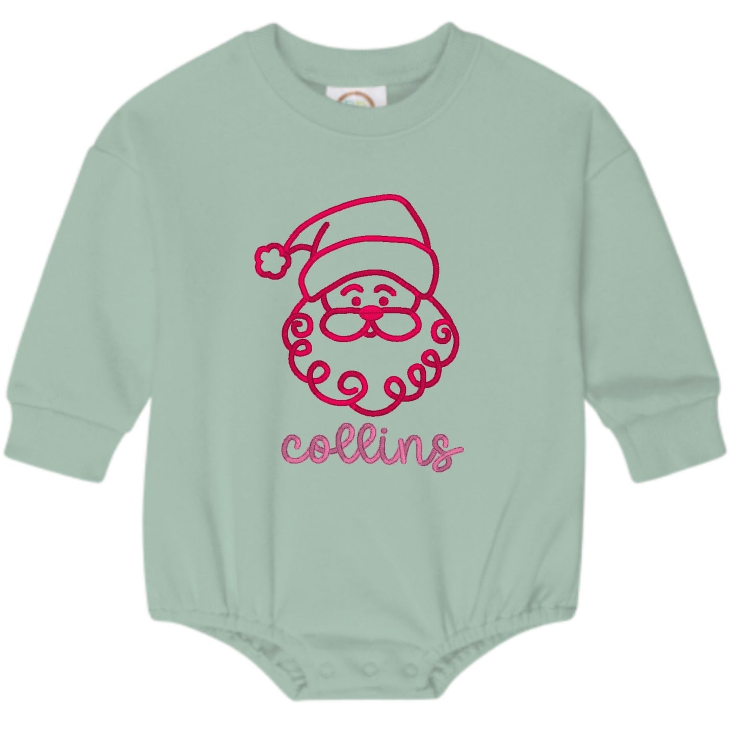 Santa Sweatshirt Bubble Romper