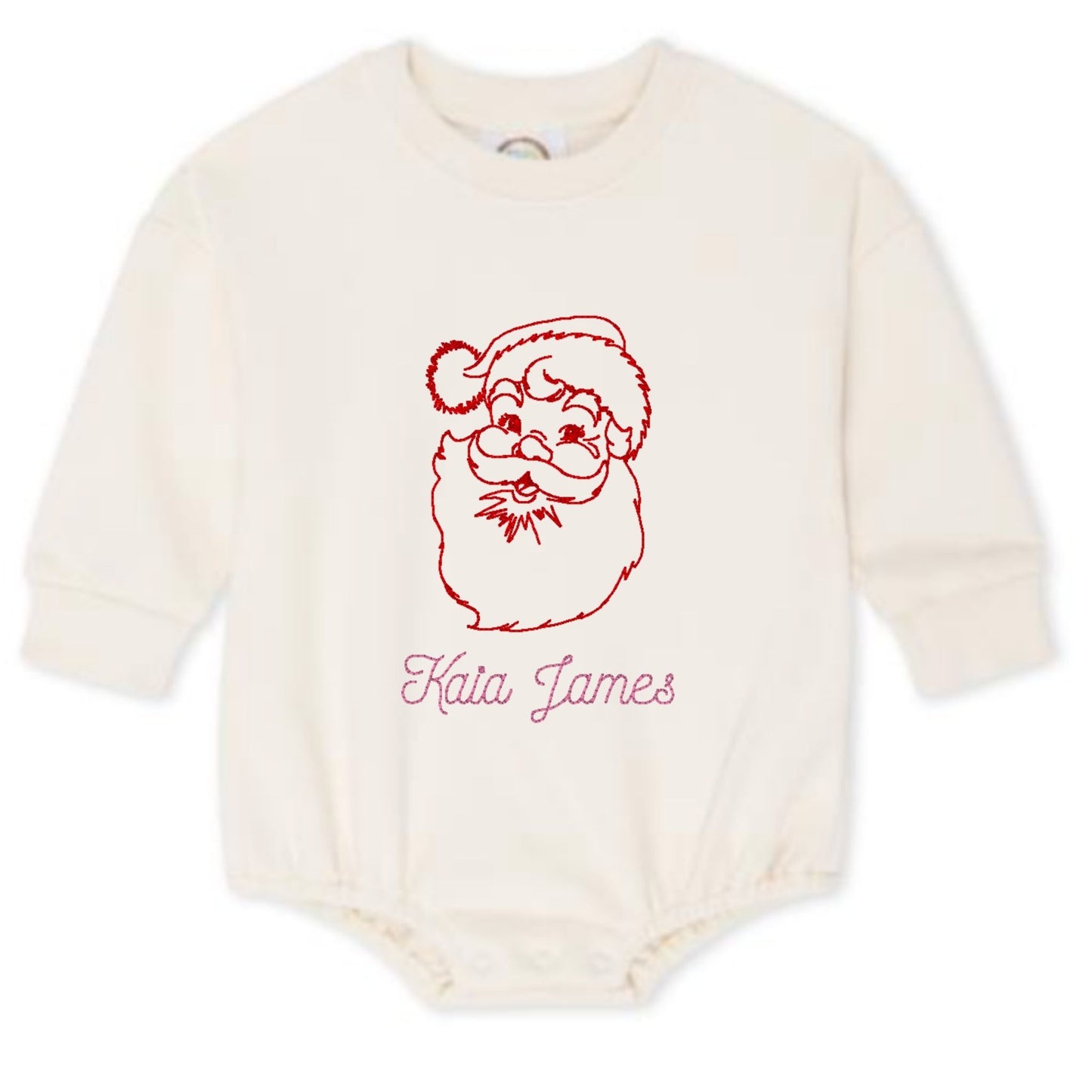 Vintage Santa Sweatshirt Bubble Romper