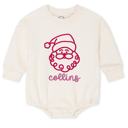 Santa Sweatshirt Bubble Romper