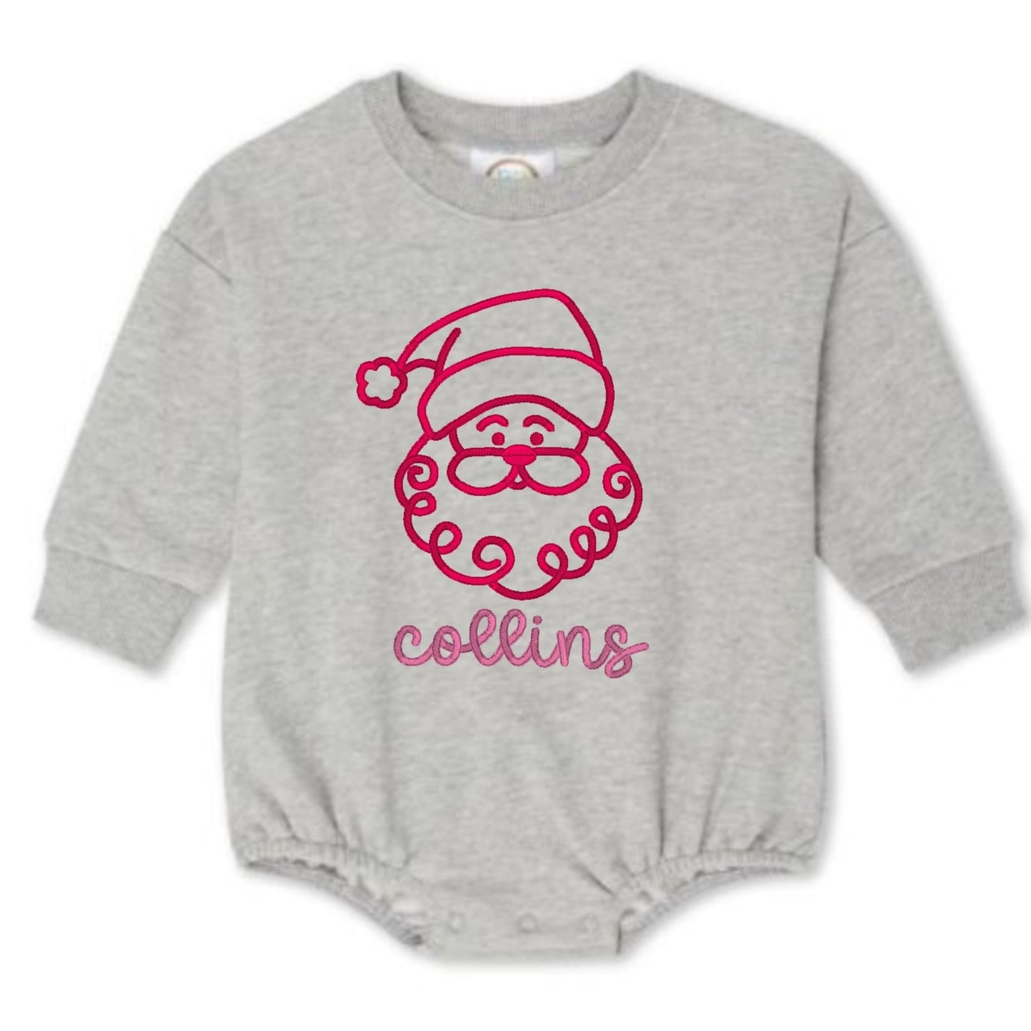 Santa Sweatshirt Bubble Romper