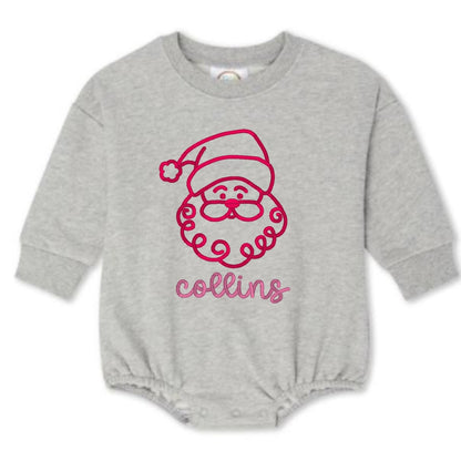 Santa Sweatshirt Bubble Romper