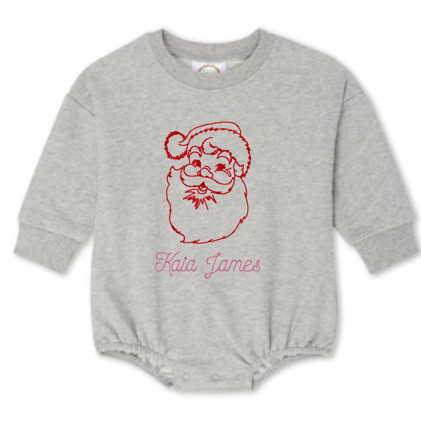 Vintage Santa Sweatshirt Bubble Romper