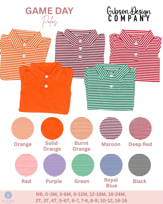 Game Day Preorder 2 - Striped Polo Closes April 23