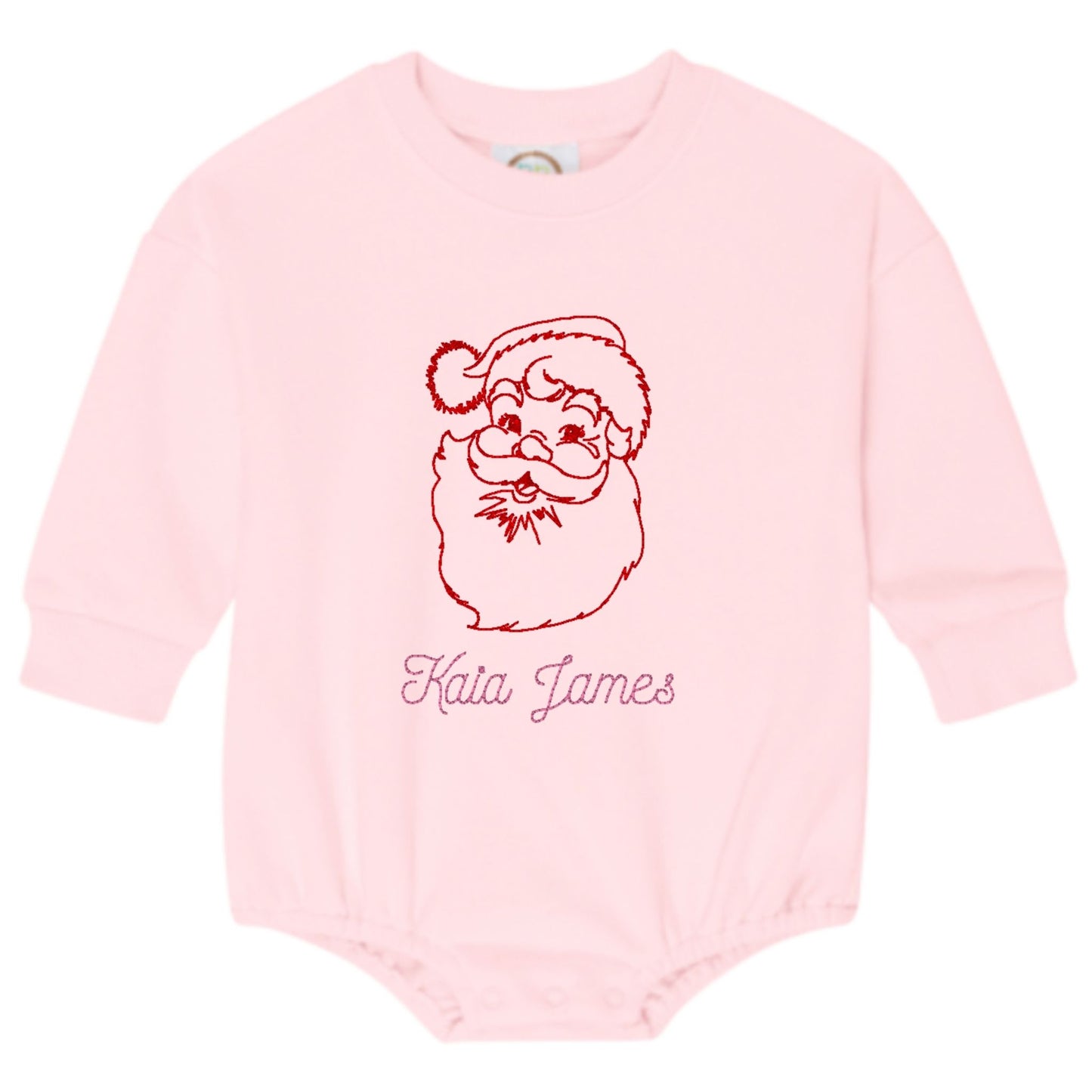 Vintage Santa Sweatshirt Bubble Romper