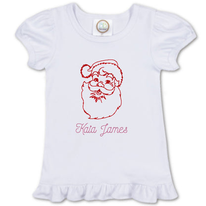 Vintage Santa Ruffle Sleeve T-Shirt