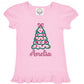 Christmas Tree with Bows Ruffle Sleeve T-Shirt