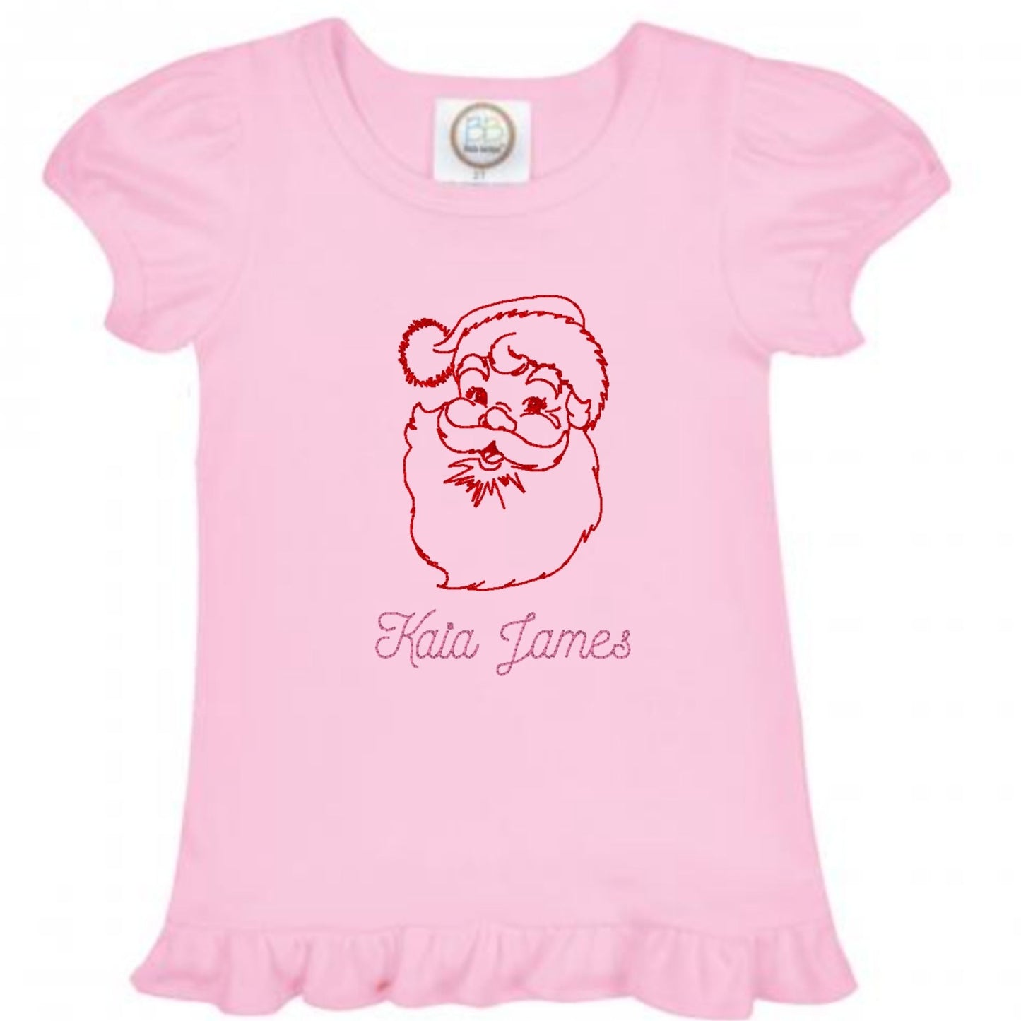 Vintage Santa Ruffle Sleeve T-Shirt