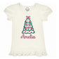 Christmas Tree with Bows Ruffle Sleeve T-Shirt
