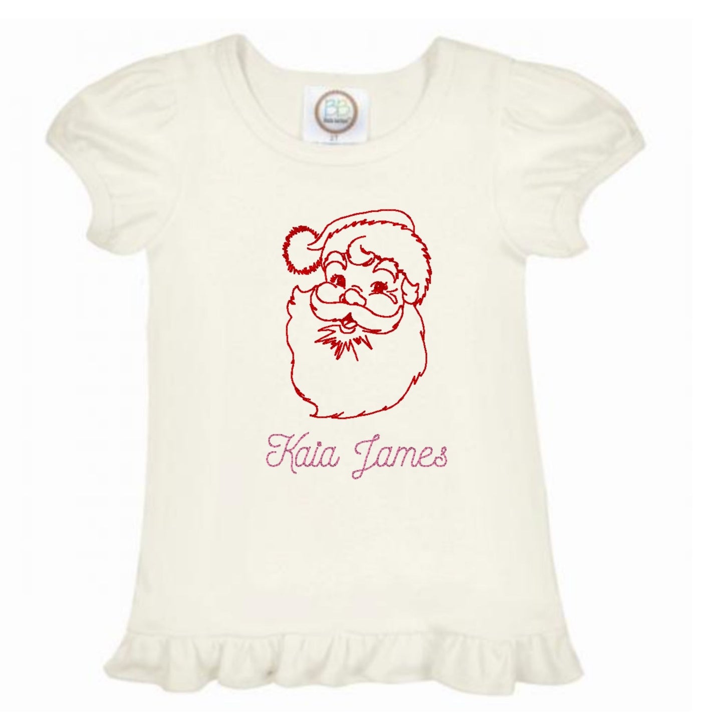 Vintage Santa Ruffle Sleeve T-Shirt