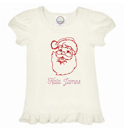 Vintage Santa Ruffle Sleeve T-Shirt