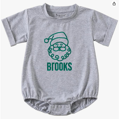 Santa Short-Sleeve Bubble Romper