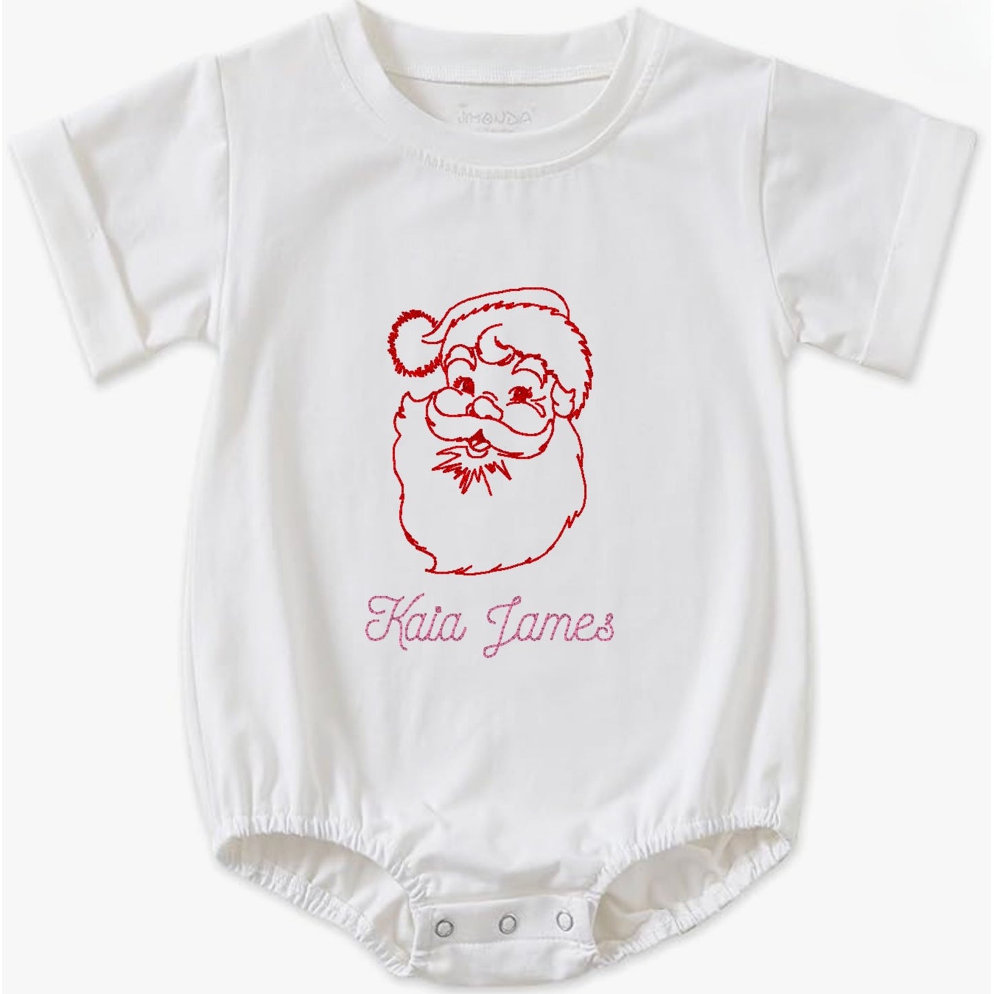 Vintage Santa Short-Sleeve Bubble Romper