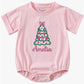 Christmas Tree with Bows Short-Sleeve Bubble Romper