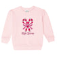 Candy Cane Bow Puff-Sleeve Sweatshirt