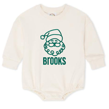 Santa Sweatshirt Bubble Romper