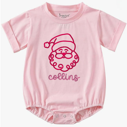 Santa Short-Sleeve Bubble Romper