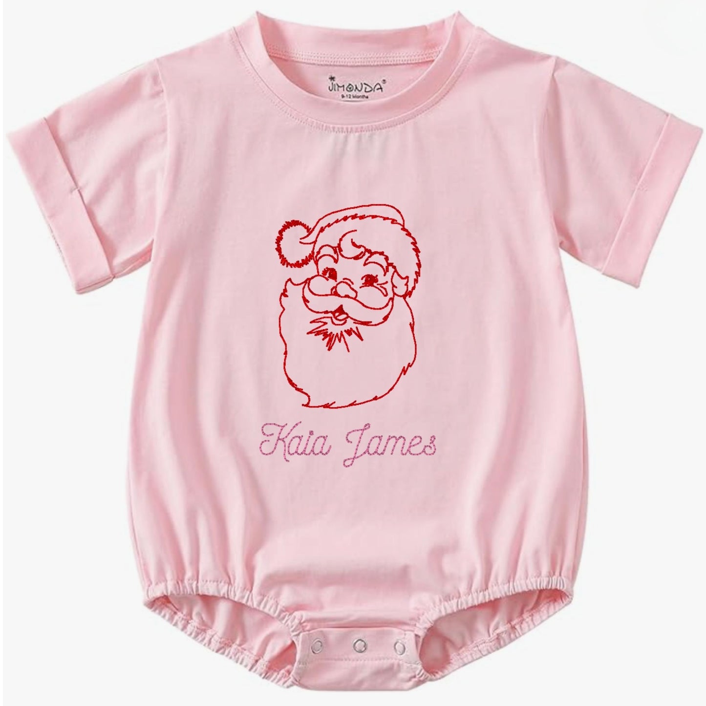 Vintage Santa Short-Sleeve Bubble Romper