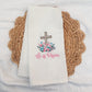 He is Risen Floral Cross Tea Towel