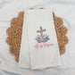He is Risen Floral Cross Tea Towel