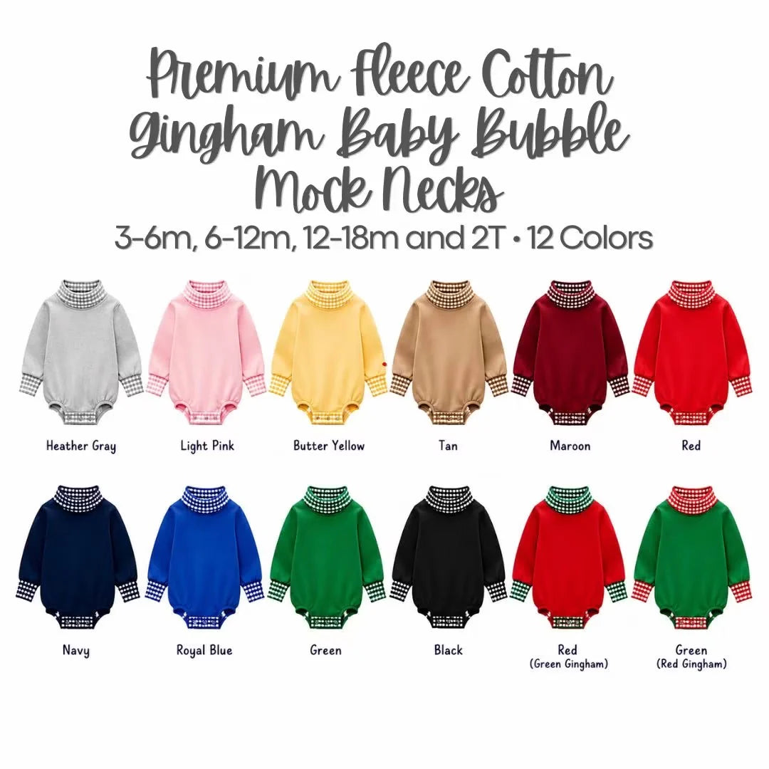 Gingham Mock Neck Sweatshirt Bubble (Preorder Closes July 6 at Noon)