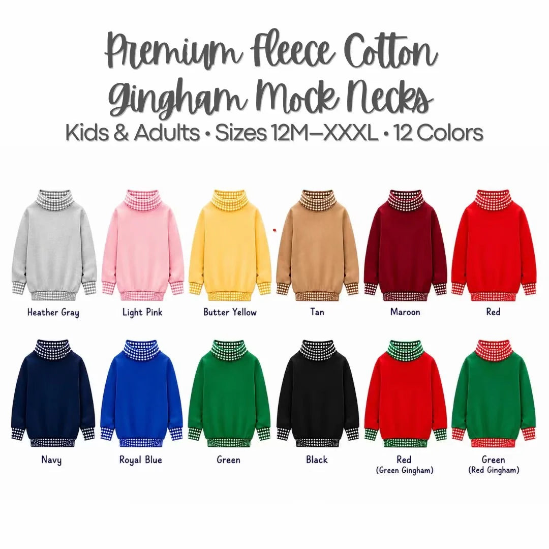 Gingham Mock Neck Sweatshirt - Adult (Preorder Closes July 6 at Noon)