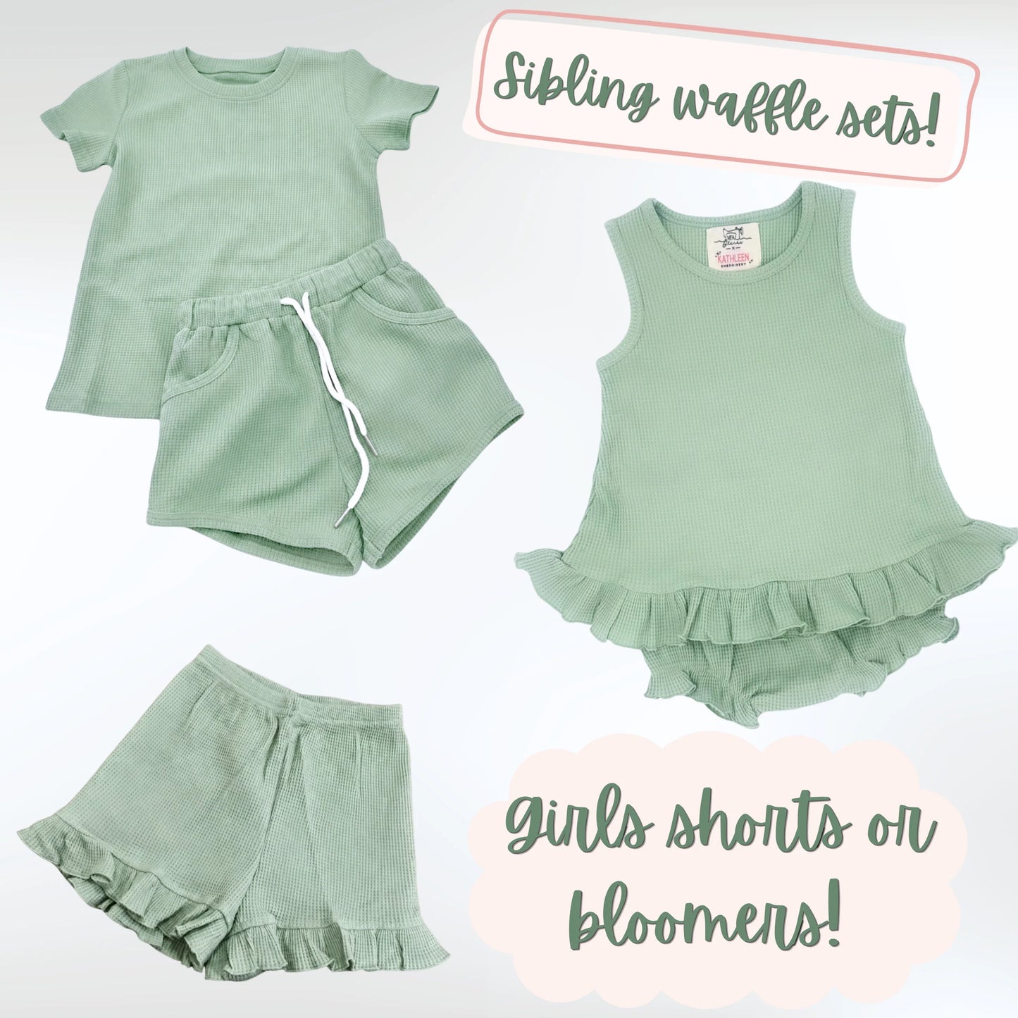 PO: Sibling Matching Waffle Knit Diaper Set - Closes June 19 at 11:59PM